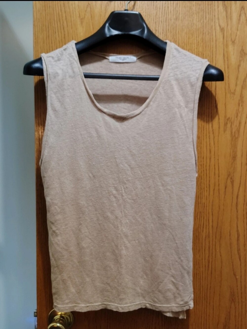 Project Social T Size Small Beige Heathered Scoop Neck Tank Top